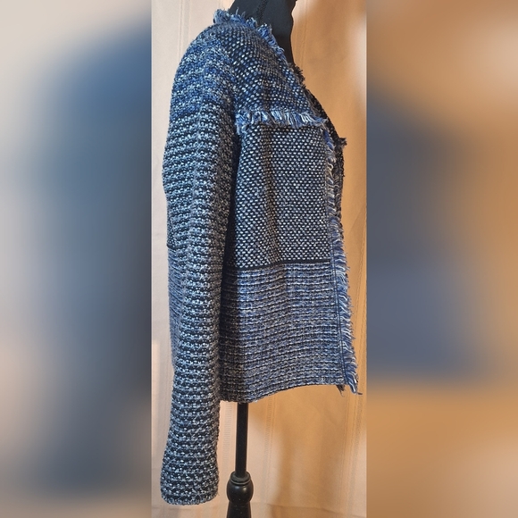 CHICO'S Franklin Fringe Open Front Cardigan - Picture 2 of 6